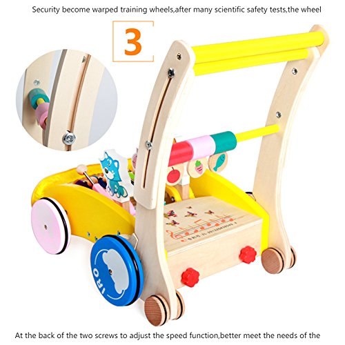 JZM Early Learning Wooden Children's Walker Carros Multifuncionales Walkers Venta Al por Mayor Music Walker Anti-Rollover