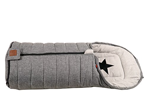 Kaiser 65849225 Shinny Saco de algodón Fleece Star Applikation mezcla, color Gris