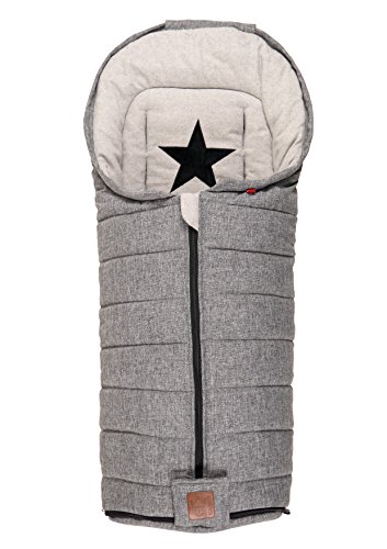 Kaiser 65849225 Shinny Saco de algodón Fleece Star Applikation mezcla, color Gris