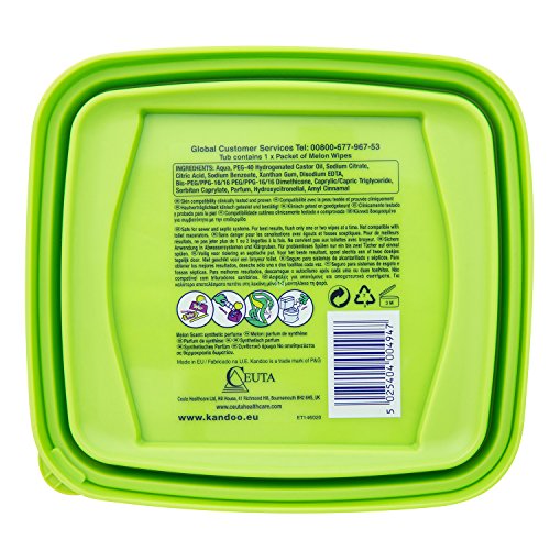 KANDOO boîte Rechargeable Distributrice de 55 Lingettes Melon Nouvelle Formule