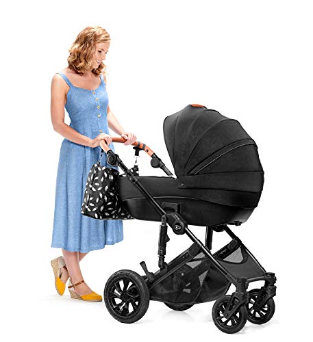 Kinderkraft Carrito Bebé 2 Piezas PRIME 2020, Silla de Paseo, Capazo, Negro