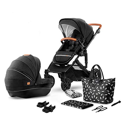 Kinderkraft Carrito Bebé 2 Piezas PRIME 2020, Silla de Paseo, Capazo, Negro