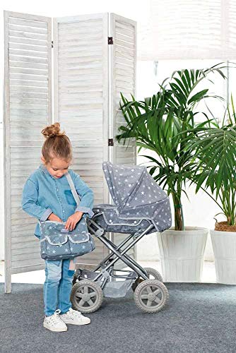 La Nina Gaby Grande 62098 Cuco con Ruedas para Muñecas , 42 x 85 x 53 cm, Gris