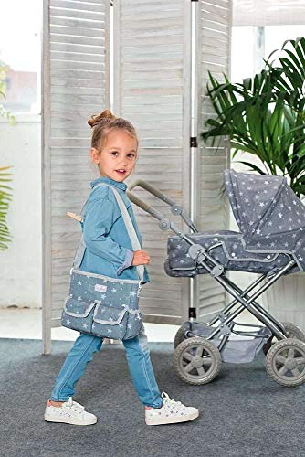 La Nina Gaby Grande 62098 Cuco con Ruedas para Muñecas , 42 x 85 x 53 cm, Gris