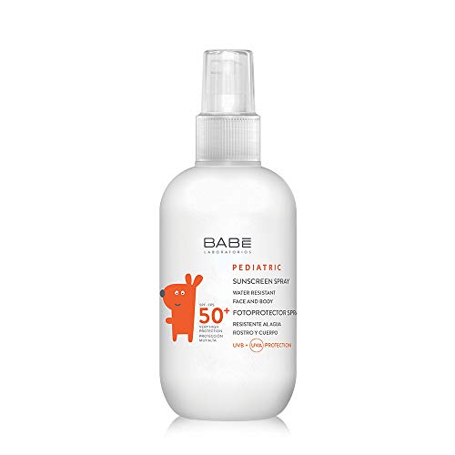 Laboratorios Babé - Fotoprotector Corporal Pediátrico Spray SPF 50+ 200 ml, Para Bebé/Niño, Calmante, Resistente al Agua, Testado Dermatológicamente