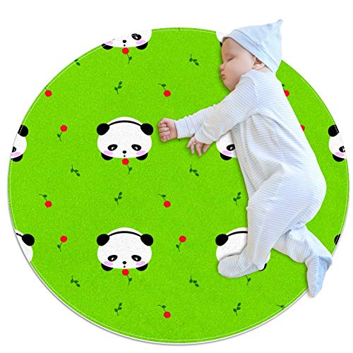 laire Daniel Kawaii Mochi Panda - Alfombra de algodón Ultra Suave para bebé, Alfombra Redonda de área de Juego para niños con un diámetro de 70 x 70 cm, Multi02, 80x80cm/31.5x31.5IN