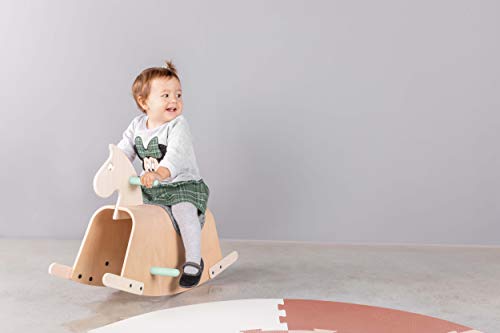 Lalaloom SITTER - Caballito balancín para Niños de Madera natural, Juguete Mecedora para Bebé Equilibrio Diseño con detalles Verde