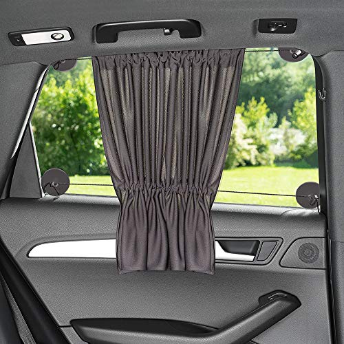 Laloona Protector solar para el coche / Cortina con protección UV, opaca, Tamaño XXL 68 x 50 cm, también para ventanas laterales grandes, color gris antracita