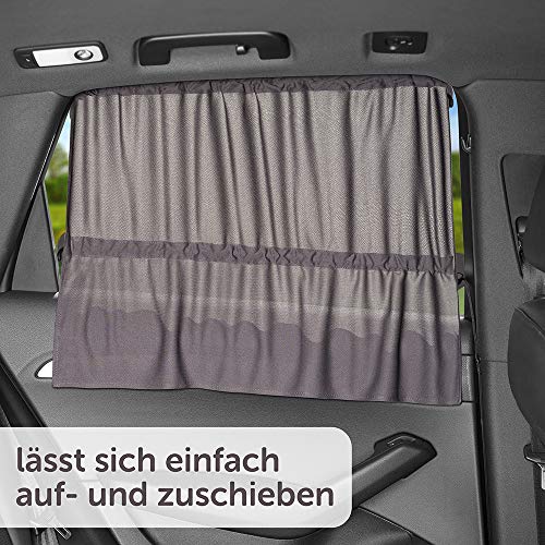 Laloona Protector solar para el coche / Cortina con protección UV, opaca, Tamaño XXL 68 x 50 cm, también para ventanas laterales grandes, color gris antracita