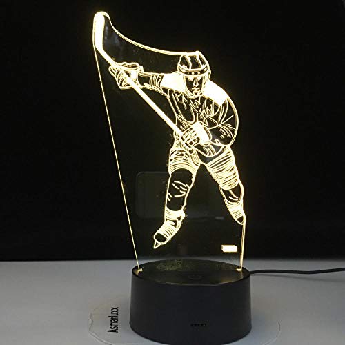 Lámpara De Ilusión 3D Luz Nocturna Led Juego De Hockey Sobre Hielo 7 Color Visual Para Niños Touch Usb Lámpara De Mesa Cumpleaños Para Niños Regalos De Vacaciones