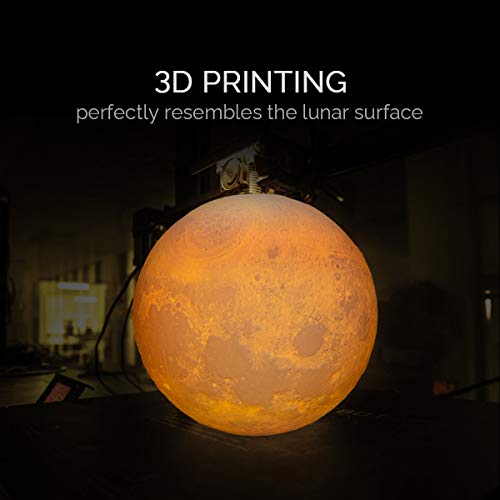 Lámpara Luna 3D, ICONNTECHS Brillo Regulable 16 Colores RGB Recargable USB Control remoto y Control táctil LED Lunar Luz Nocturna Decorativa para Dormitorio, Salón, Regalo para Mujeres y Niños 15cm, L