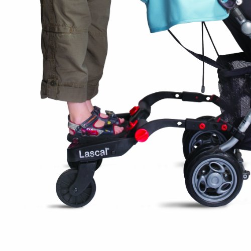 Lascal 2850 - Buggy Board Mini - Tabla con ruedas para carrito, color rojo y negro