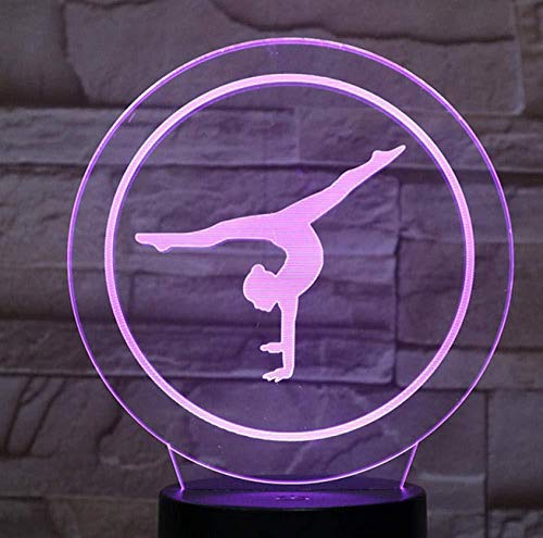 Laser Cut Bluetooth App 3D Vision LED Night Light 7 y 16M Color USB Gym Gymnast Tienda familiar Ambiente romántico niños amigos regalos de vacaciones