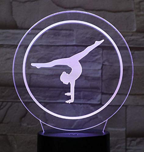 Laser Cut Bluetooth App 3D Vision LED Night Light 7 y 16M Color USB Gym Gymnast Tienda familiar Ambiente romántico niños amigos regalos de vacaciones