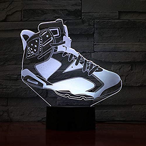 Laser Cut Bluetooth App 3D Vision LED Night Light 7 y 16M Color USB Zapatillas de baloncesto Dimmable Tienda familiar Ambiente romántico niños amigos regalos de vacaciones