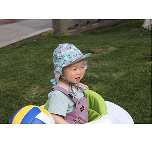 Lazzon Sombrero de Sol para Bebé Niños Niñas Verano Anti-UV Gorro De Playa con Ajustable Correa De La Barbilla