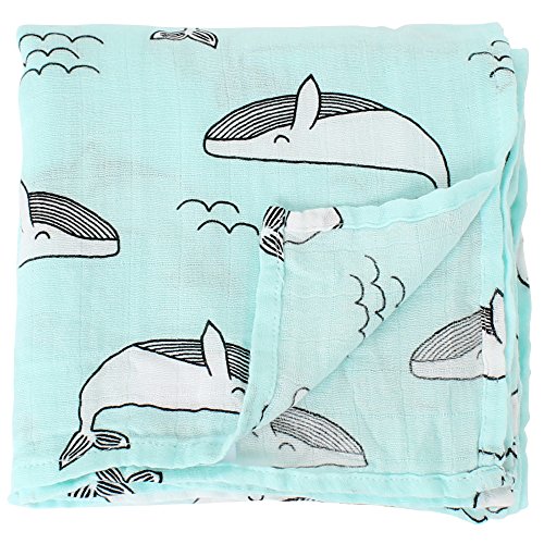 Lebze Muselina Manta Bebé -"Diente de Ballena" Bambú Algodón Bebé Chica o Baby Boy Mantas 120x120 cm Swaddle