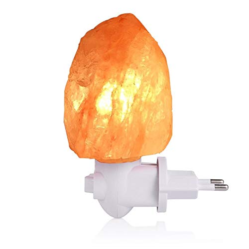 LEDGLE Lámpara de Sal de 10W Himalaya Luz de Sal con Enchufe de Pared, Sal Natural 220V, Bombilla Incandescente incorporada