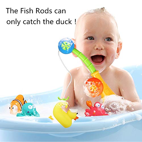 Lehoo Castle Juguetes de baño Bebe, Juguetes Bañera Flotante con Juegos de Pesca, Juguetes Piscina para Niño con Bolsa de Almacenamiento