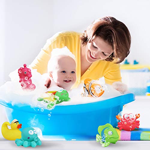 Lehoo Castle Juguetes de baño Bebe, Juguetes Bañera Flotante con Juegos de Pesca, Juguetes Piscina para Niño con Bolsa de Almacenamiento