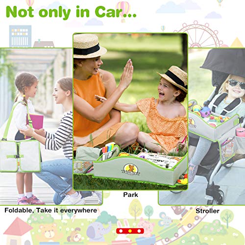 LENBEST Mesa Coche para Niños, Mesa para Niños en la Asiento de Coche, Tablero Impermeable del Coche, Viajan Niños Play Tray, Mesa para Niños, Bandeja para Coche, Cochecito, Avión