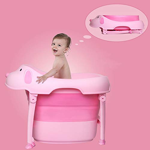 Lhlh Bañera Infantil, Bañera con Forma De Perrito Lindo-Plegable De Diseño Ergonómico Bebé con Relleno, Adaptado para Bebés Y Niños