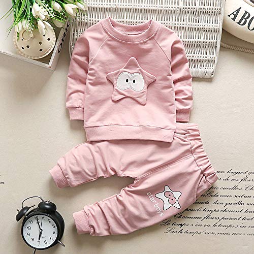 Logobeing Ropa de Bebé Niño Niña Animales 2 Piezas Camiseta de Manga Larga + Pantalones Conjunto de Ropa 2018 Ofertas (18-24Mes, Rosado)