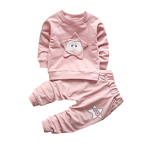 Logobeing Ropa de Bebé Niño Niña Animales 2 Piezas Camiseta de Manga Larga + Pantalones Conjunto de Ropa 2018 Ofertas (18-24Mes, Rosado)