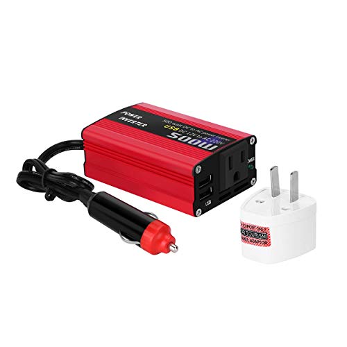 Losenlli 500W DC a AC Convertidor de corriente DC 12V a 110V 220V AC Inversor automático de automóviles Transformador con adaptador de coche USB doble