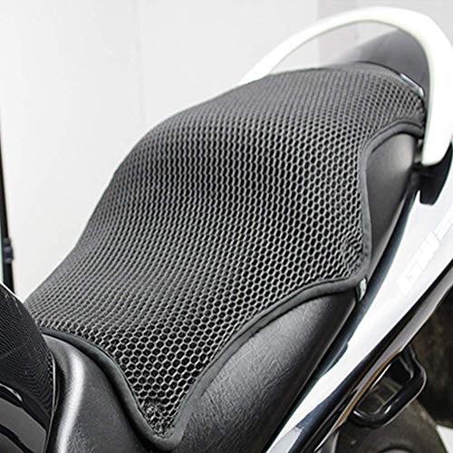 Lounayy Funda De Asiento Cool De Motocicleta Moda Basica Protector De Cojín De Tela De Malla 3D Universal Funda De Asiento Resistente Al Calor Cojín De Malla De Malla Transpirable Accesorios De Motoci