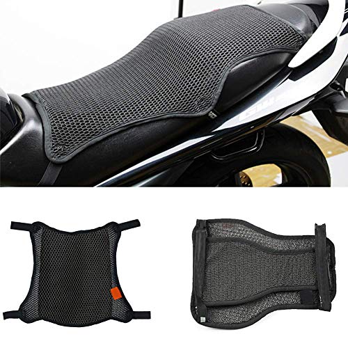 Lounayy Funda De Asiento Cool De Motocicleta Moda Basica Protector De Cojín De Tela De Malla 3D Universal Funda De Asiento Resistente Al Calor Cojín De Malla De Malla Transpirable Accesorios De Motoci