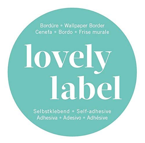 lovely label, Cenefa autoadhesiva, 450 x 11,5 cm, diseño de Animales con Elefantes, Gris-Fucsia