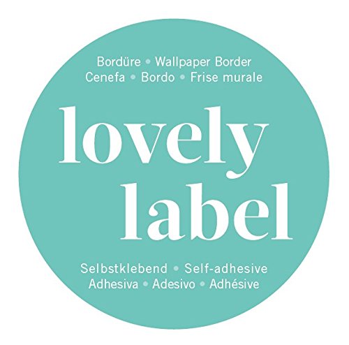 lovely label, Cenefa autoadhesiva, 450 x 11,5 cm, diseño de Globos airostático, Color Rosa-Gris