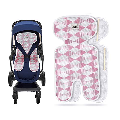 Luchild Colchoneta Silla Paseo Universal Colchoneta para Cochecito y Carro Bebe Transpirable Cojín Cómodo Respirable del Niño-Rosa