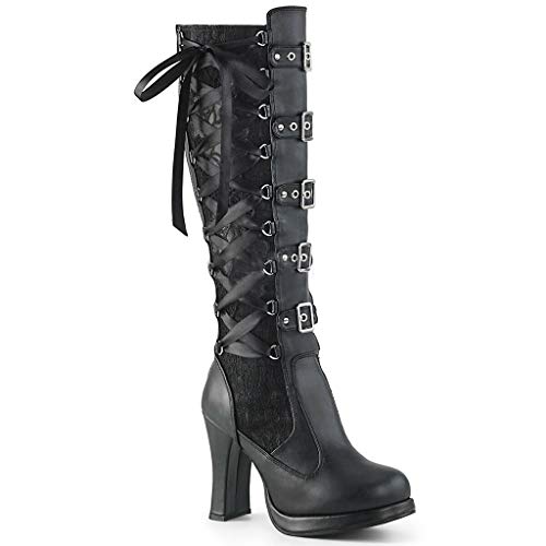 Luckycat Botas para Mujer, Mujeres Rodilla Alta Becerro Biker Botas señoras Zip Punk Militar Combate ejército Botas para Cosplay Botas Martin para Mujer Chica Nina