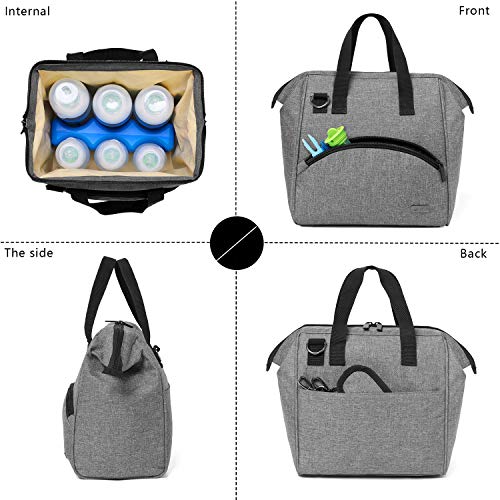 Luxja Bolsa Termica para Leche Maternal con Acumuladores Frío, Bolso Isotérmica para Biberón (Sostenga 4 Botellas de Leche Materna, 270 ml), Gris