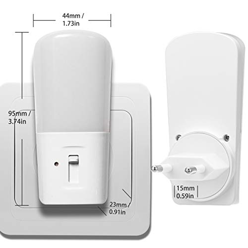 Luz Nocturna Infantil, LOHAS Lampara Noche Infantil con Sensor, Función de Temporización y Brillo Ajustable, Luz para Niños, Habitación Bebé, Dormitorio, Baño, Pasillos, Paquete de 2 Unidades.