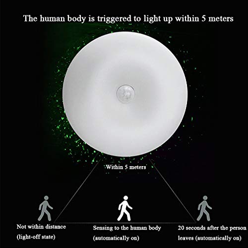 Luz nocturna LED de inducción del cuerpo humano, sensor recargable que enciende automáticamente la lámpara de pared, se puede colocar en el armario, inodoro, armario, vitrocerámica, lámpara de armario