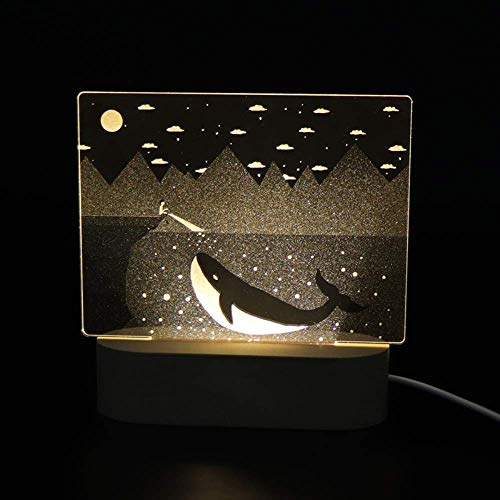 Luz nocturna USB serie Whale luz nocturna 3D base de eucalipto led lámpara de mesa de decoración creativa iluminada