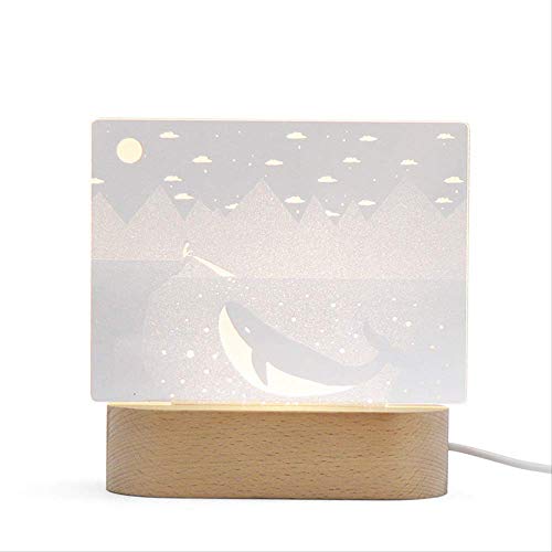 Luz nocturna USB serie Whale luz nocturna 3D base de eucalipto led lámpara de mesa de decoración creativa iluminada