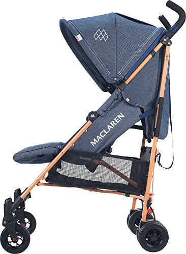 Maclaren Quest - Silla de paseo para bebé, asiento multiposición, capota extensible con UPF 50+, suspensión en las 4 ruedas, hasta los 25kg, color denim indigo