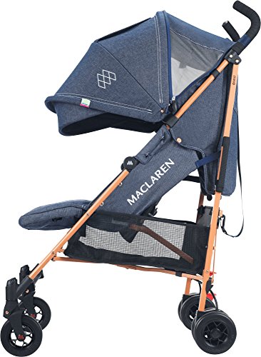 Maclaren Quest - Silla de paseo para bebé, asiento multiposición, capota extensible con UPF 50+, suspensión en las 4 ruedas, hasta los 25kg, color denim indigo