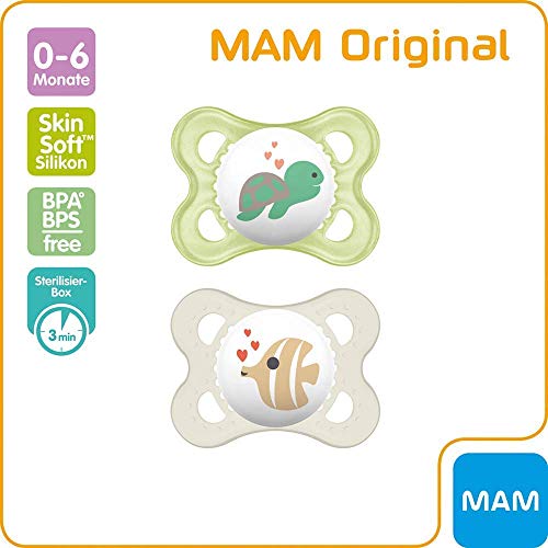 MAM Original Chupete 0-6 meses Silicona, Conjunto de 4 chupetes