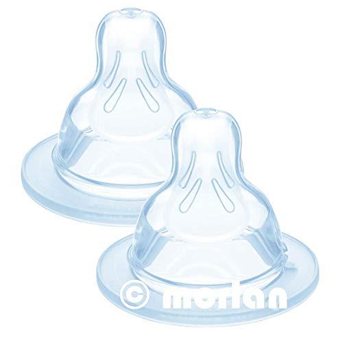 MAM Tetina nº 2 (2 unidades), Tetinas de silicona de fácil aceptación para los bebés, tetinas de flujo medio y superficie suave para biberón MAM, 2+ meses