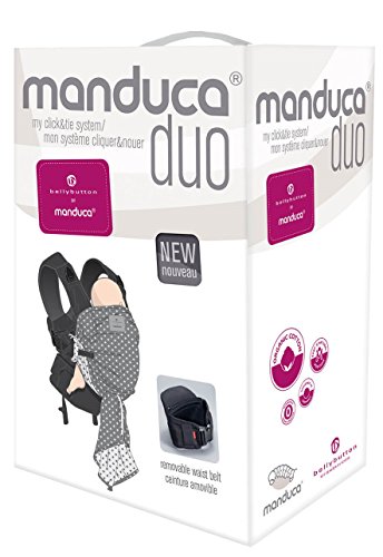 manduca Duo Portabebe > WildCrosses grey/gris < Innovador Sistema Click&Tie, Mochila y Fular Portabebés en Uno, Otimizado para Llevar Delante del Vientre, para Recién Nacidos & Bebés (3,5-15 kg)