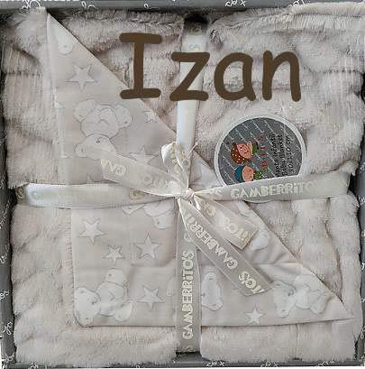 Manta Bebe Personalizada con nombre bordado- danielstore (Beige)