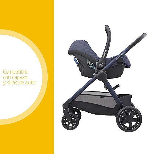 Maxi-Cosi Adorra Carrito bebé recién nacido hasta 3,5 años, Cochecito Plegable y Reclinable en posición acostada, hamaca acolchada e gran cestilla de compra, color Sparkling blue