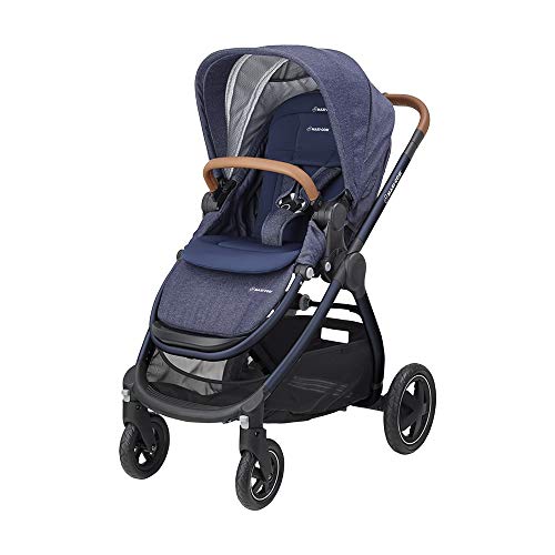 Maxi-Cosi Adorra Carrito bebé recién nacido hasta 3,5 años, Cochecito Plegable y Reclinable en posición acostada, hamaca acolchada e gran cestilla de compra, color Sparkling blue