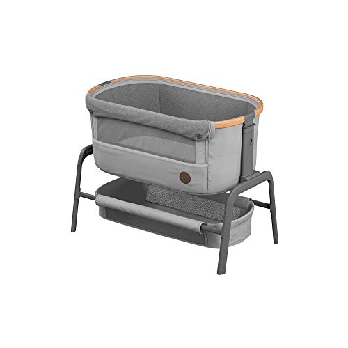 Maxi-Cosi Iora Cuna Colecho Regulable Multialturas, Reclinable con funcion de deslizamiento sencillo, Colchón incluido, Cuna bebé 0 meses - 9 kg, Essential Graphite