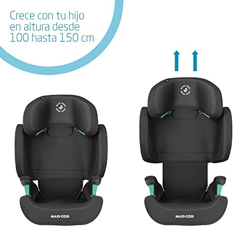 Maxi-Cosi Morion Silla auto Grupo 2/3 isofix I-Size, 15-36 kg, crece con el niño en altura desde 100 hasta 150 cm (3,5 - 12 años), color negro